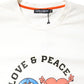 White LOVE & PEACE Print Crew Neck T-shirt