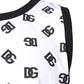 White Polyester Sleeveless DG Logo T-shirt