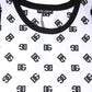 White Polyester Sleeveless DG Logo T-shirt
