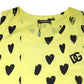 Yellow Cotton Sleeveless DG Heart T-shirt