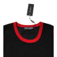 Black Cotton Slim Fit Round Neck T-shirt
