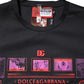 Black Cotton Graphic Print Crew Neck T-shirt