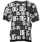 Black White Silk Knit DG Print T-shirt