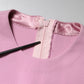 Pink Polyester Long Sleeves Sheath Mini Dress