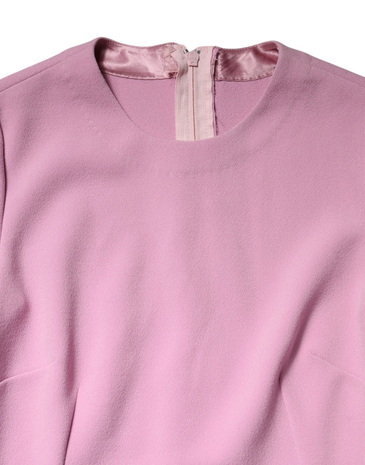 Pink Polyester Long Sleeves Sheath Mini Dress