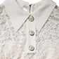 White Floral Lace Long Sleeves A-line Dress