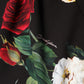 Black Floral Print Sleeveless Sheath Dress