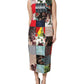Multicolor Patchwork Sleeveless Sheath Dress