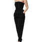 Black Wool Strapless Romper Jumpsuit Dress