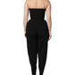 Black Wool Strapless Romper Jumpsuit Dress