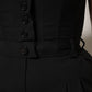 Black Wool Strapless Romper Jumpsuit Dress