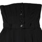 Black Wool Strapless Romper Jumpsuit Dress