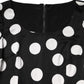 Black White Polka Dot Sheath Midi Dress