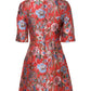 Red Floral Jacquard A-line Mini Dress