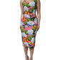 Multicolor Floral Sleeveless Sheath Dress