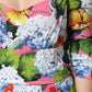 Multicolor Floral Pleated Sheath Midi  Dress