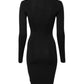 Black Long Sleeves Bodycon Sheath Dress