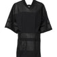 Black Cotton Short Sleeves V-neck T-shirt