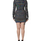 Black Embellished Nylon Bodycon Mini Dress