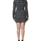 Black Embellished Nylon Bodycon Mini Dress