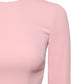 Pink Viscose 3/4 Sleeves Sheath Midi Dress