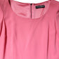 Pink Viscose Short Sleeve Sheath Midi Dress
