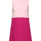 Pink Blue Wool Sleeveless Shift Mini Dress