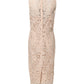 Beige Floral Lace Sleeveless Sheath Dress