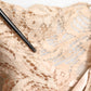Beige Floral Lace Sleeveless Sheath Dress