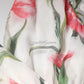 White Floral Silk Halter A-line Maxi Dress