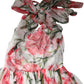 White Floral Silk Halter A-line Maxi Dress
