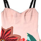 Pink Floral Print Spaghetti Strap Mini Dress