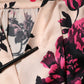 Pink Floral Silk Long Sleeves V-neck Wrap Mini Dress