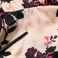 Pink Floral Silk Long Sleeves V-neck Ruched Mini Dress