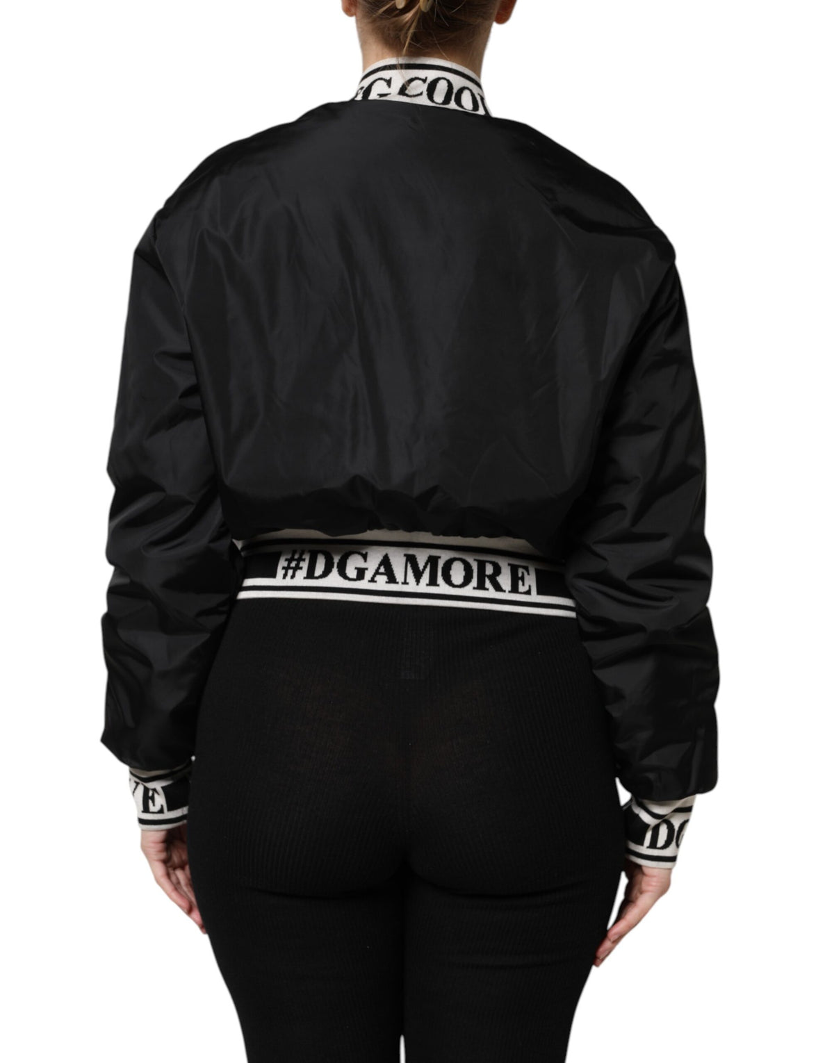 Black Nylon #DGFamily Full Zip Bomber Jacket