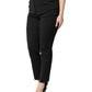 Black Polyester High Waist Slim Pants