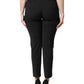 Black Polyester High Waist Slim Pants