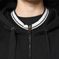 Black Cotton Hooded Full Zip Sweatshirt Sweater