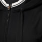 Black Cotton Hooded Full Zip Sweatshirt Sweater