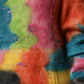 Multicolor Mohair Turtleneck Pullover Sweater