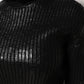 Black Wool Long Sleeve Turtleneck Cropped Top