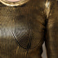 Gold Round Neck Long Sleeve Pullover Top