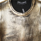 Gold Round Neck Long Sleeve Pullover Top