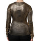 Gold Round Neck Long Sleeve Pullover Top