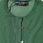 Green Polyester Long Sleeves Cardigan Sweater