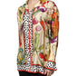 Multicolor Vegetables Silk Long Sleeves Top