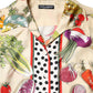 Multicolor Vegetables Silk Long Sleeves Top