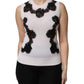 White Cashmere Floral Lace Detailing Tank Top