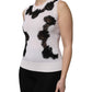 White Cashmere Floral Lace Detailing Tank Top