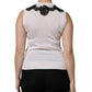 White Cashmere Floral Lace Detailing Tank Top